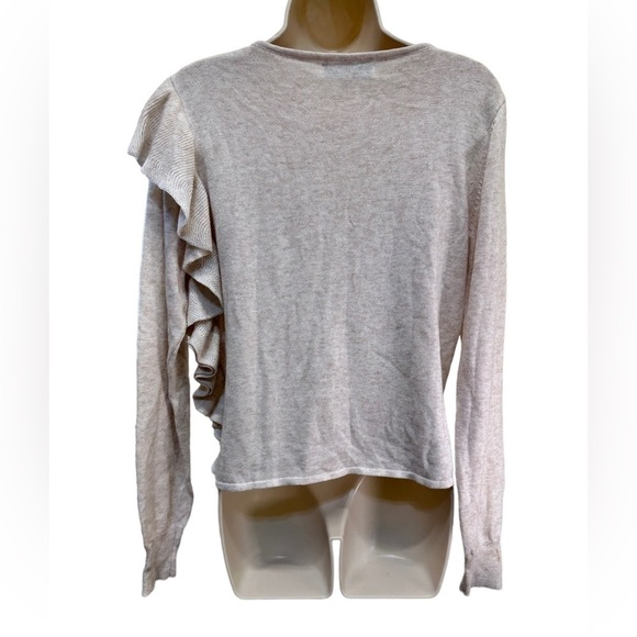 John + Jenn asymmetrical ruffled sweater in sand color - Picture 11 of 11